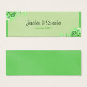 ライトグリーンフローラ小結婚式の引き出物メッセージカード (正面&裏面)