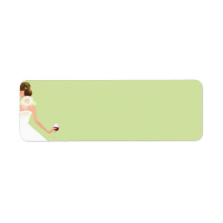 ライトグリーンブライダルシャワーワイン住所 シール