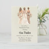 ライトグリーンブライドメイドバチェロレッテ 招待状 (スタンド正面)