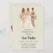 ライトグリーンブライドメイドバチェロレッテ 招待状 (正面/裏面)