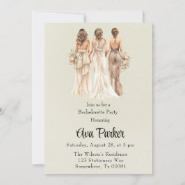 ライトグリーンブライドメイドバチェロレッテ 招待状