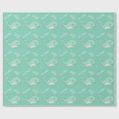 ライトグリーンベビークジラ ラッピングペーパー (フラット)