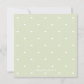 ライトグリーンベビーラムベビーシャワー 招待状 (裏面)