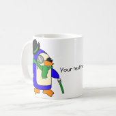 ライトグリーンペンギン コーヒーマグカップ (正面左)