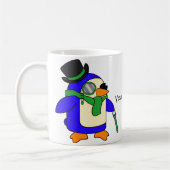 ライトグリーンペンギン コーヒーマグカップ (左)