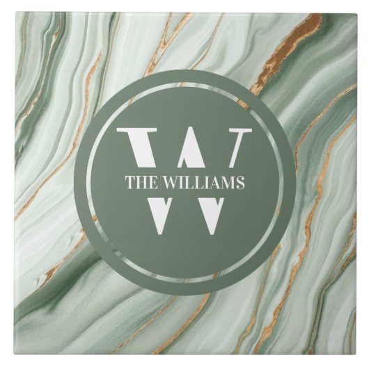 ライトグリーンマーブルタイルシーグリーンティール（緑がかった色）石 タイル (正面)