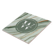 ライトグリーンマーブルタイルシーグリーンティール（緑がかった色）石 タイル (側面)