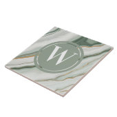 ライトグリーンマーブルタイルシーグリーンティール(緑がかった色)石 タイル (側面)