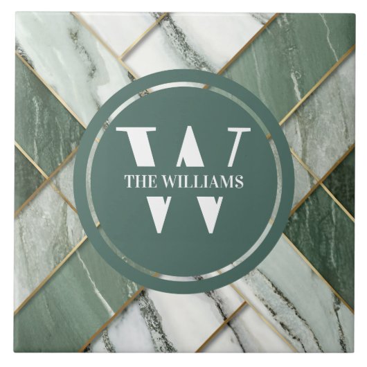 ライトグリーンマーブルタイルシーグリーンティール（緑がかった色）石 タイル (正面)