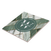 ライトグリーンマーブルタイルシーグリーンティール（緑がかった色）石 タイル (側面)