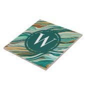 ライトグリーンマーブルタイルシーグリーンティール（緑がかった色）石 タイル (側面)