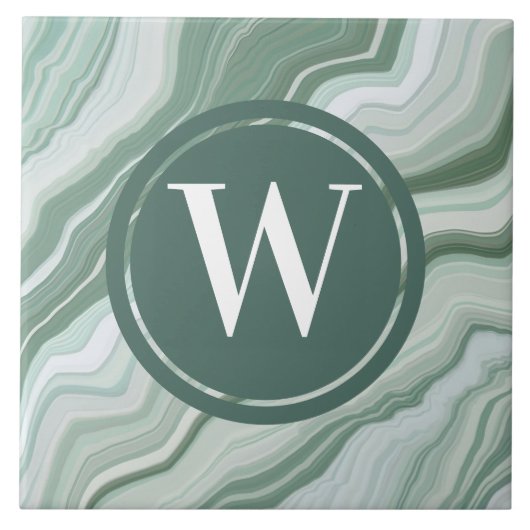 ライトグリーンマーブルタイルシーグリーンティール（緑がかった色）石 タイル (正面)