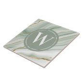 ライトグリーンマーブルタイルシーグリーンティール（緑がかった色）石 タイル (側面)