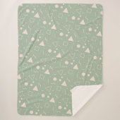 ライトグリーンメンフィスパターン シェルパケット シェルパブランケット (正面)