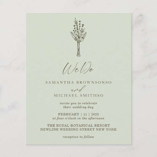 ライトグリーンモダンバジェット我々は植物学 チラシ (正面)