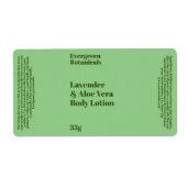 ライトグリーンモダン化粧品ボトルラベル ラベル (正面)