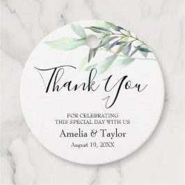 ライトグリーンユーカリ葉スラウンド フェイバータグ