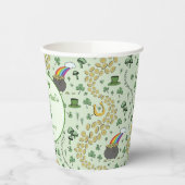 ライトグリーンラッキーシャームロックSt patricks day 紙コップ (左)