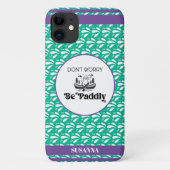 ライトグリーンレトロパターンオッタカヌー名前をカスタムする Case-Mate iPhoneケース (裏面)