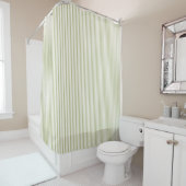 ライトグリーンヴィンテージチキングストライプファームハウス シャワーカーテン (インサイチュ)