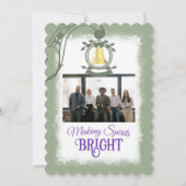 ライトグリーン会社のロゴクリスマスフォト シーズンカード (正面)