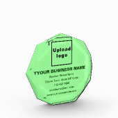 ライトグリーン八角形のビジネスブランド フォトブロック (左)