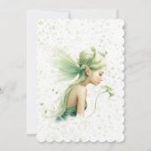 ライトグリーン妖精の女の子の誕生日パーティー 招待状 (裏面)