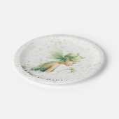 ライトグリーン妖精アルコールインクガールバースデーパーティー ペーパープレート (アングル)