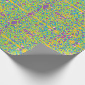 ライトグリーン抽象芸術アートインディアンルック鏡リピート ラッピングペーパー (角)