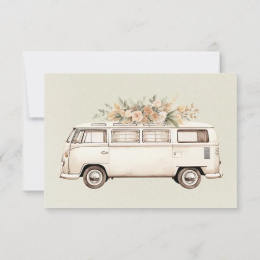 ライトグリーン新郎新婦花模様結婚ズ 出欠カード (裏面)