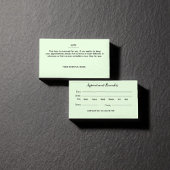 ライトグリーン淡い色のドクターアポイントメントリマインダーカード 名刺