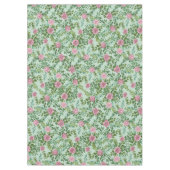 ライトグリーン淡い色の&ピンク牡丹バラフローラ結婚ズ テーブルクロス (正面)