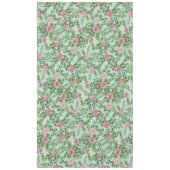 ライトグリーン淡い色の&ピンク牡丹バラフローラ結婚ズ テーブルクロス (正面)