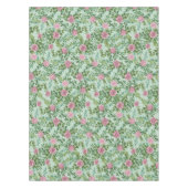 ライトグリーン淡い色の&ピンク牡丹バラフローラ結婚ズ テーブルクロス (正面)