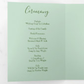 ライトグリーン淡い色の&ピンク牡丹&バラ結婚ズ 三つ折りプログラム (内部最初)