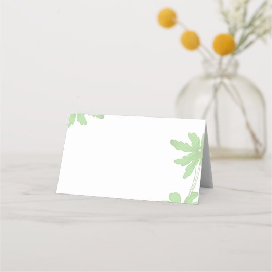 ライトグリーン結婚デイジーのチャリティー プレイスカード (裏面)