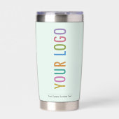 ライトグリーン絶縁タンブラー会社のロゴブランド 保温保冷タンブラー (正面)