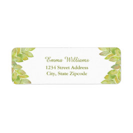 ライトグリーン葉自然住所 シール