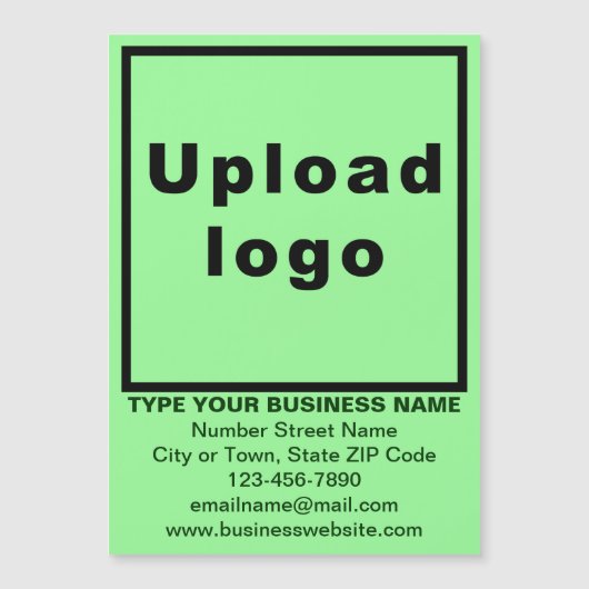 ライトグリーン5" x 7インチ磁気名刺 (正面)