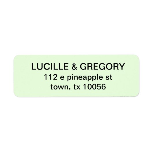 ライトグリーン&ブラック文字リターンアドレス ラベル (正面)