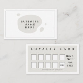 ライトグレイかわいいミニマルサロンコーヒーショップ ロイヤリティカード
