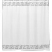 ライトグレイのギリシャ模様（ホワイト背景） シャワーカーテン (正面)