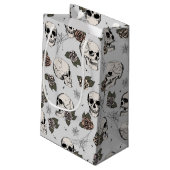 ライトグレイエレガントダークハロウィーンスカル スモールペーパーバッグ (裏面アングル)