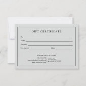 ライトグレイエレガントビジネスギフト証明書のロゴ (正面)