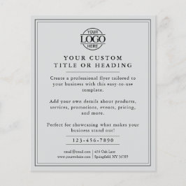 ライトグレイエレガントビジネスロゴのプロモーション チラシ