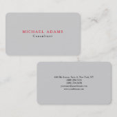 ライトグレイクラシカルプレーンプロフェッショナル作成 名刺 (正面/裏面)
