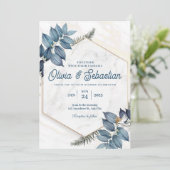 ライトグレイッシュオレンジの美しいウェディング招待状 招待状 (スタンド正面)