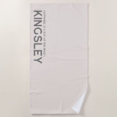 ライトグレイパーソナライズされたスローガンビーチタオル ビーチタオル (正面)