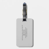 ライトグレイユニークオリジナルクラシカルプロフェッショナル ラゲッジタグ (裏面縦)