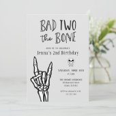 ライトグレイ悪い2ボーン2番目の誕生日パーティー 招待状 (スタンド正面)